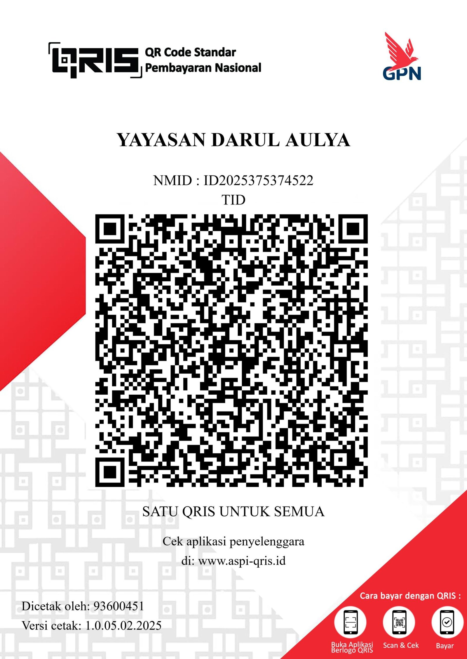 QRIS Yayasan Darul Aulya Kupang